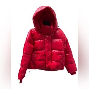 ❤️ GAP RED RECYCLED RELAXED HEAVYWEIGHT CROPPED PUFFER COAT JACKET SIZE XS